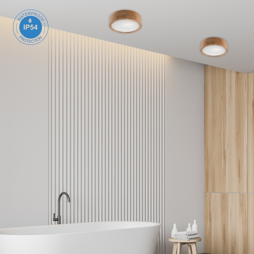 Plafoniera da bagno OAK 2xE27/15W/230V IP54 quercia ø 27 cm