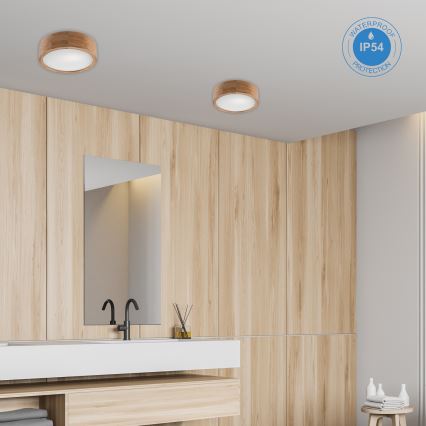 Plafoniera da bagno OAK 2xE27/15W/230V IP54 quercia ø 27 cm