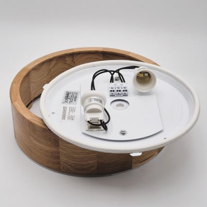 Plafoniera da bagno OAK 2xE27/15W/230V IP54 quercia ø 27 cm
