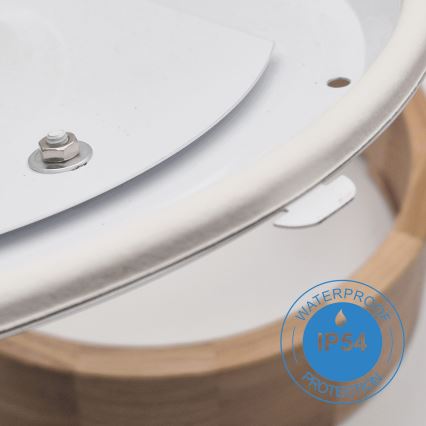 Plafoniera da bagno OAK 2xE27/15W/230V IP54 rovere Ø 27 cm