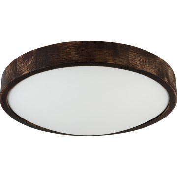 Plafoniera OAK SLIM 2xE27/15W/230V Ø 37 cm, rovere/marrone scuro