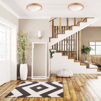 Lampada da soffitto OAK SLIM 2xE27/60W/230V rovere ? 37 cm