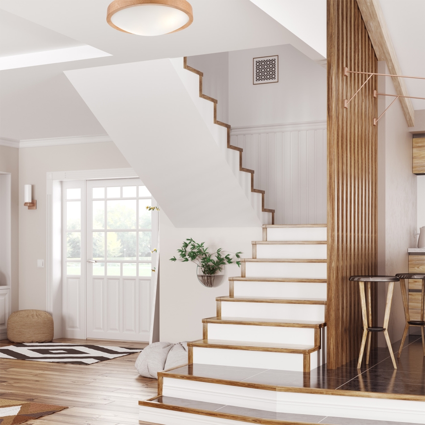 Lampada da soffitto OAK SLIM 2xE27/60W/230V rovere ? 37 cm