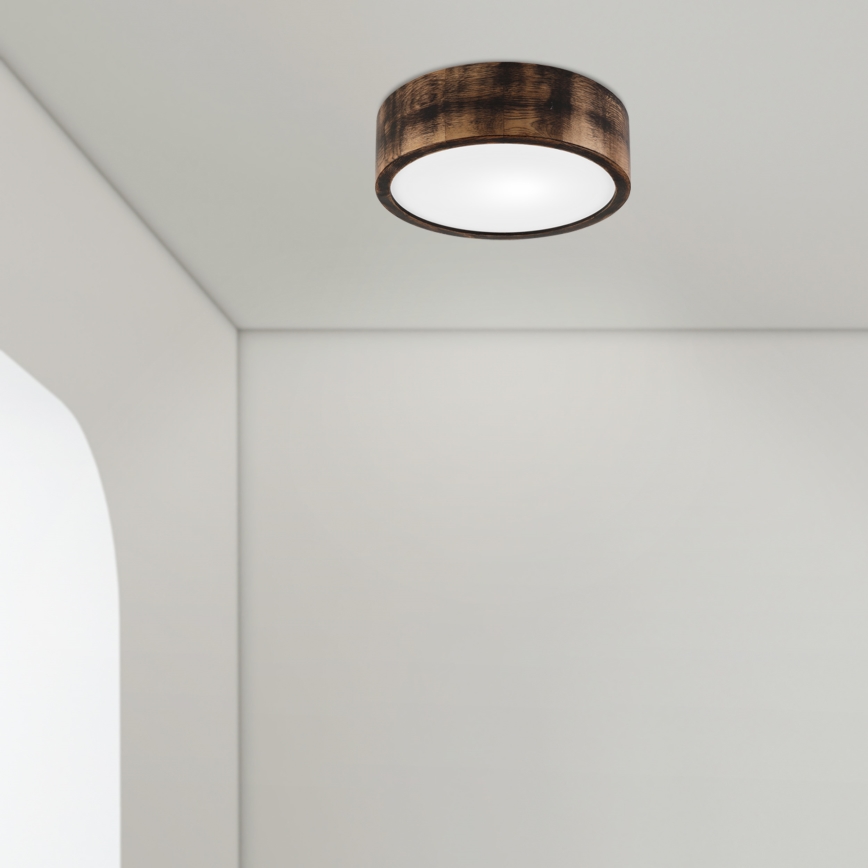Plafoniera OAK SMOKY 1xE27/15W/230V ø 27,5 cm quercia/marrone scuro