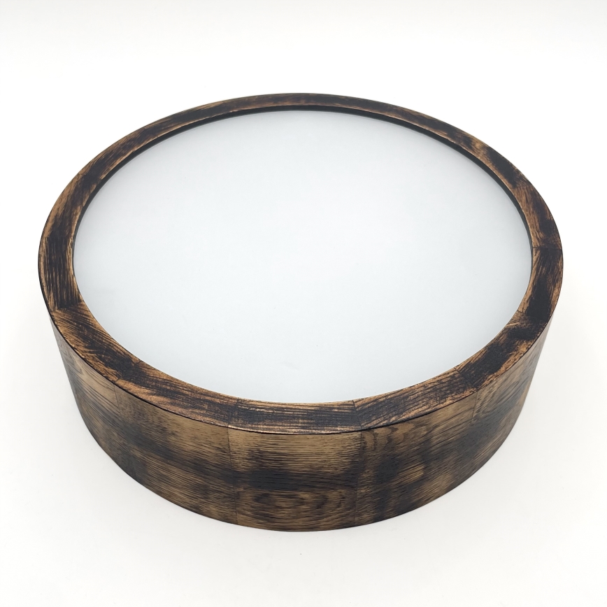 Plafoniera OAK SMOKY 1xE27/15W/230V ø 27,5 cm quercia/marrone scuro