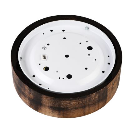 Plafoniera OAK SMOKY 1xE27/15W/230V ø 27,5 cm quercia/marrone scuro