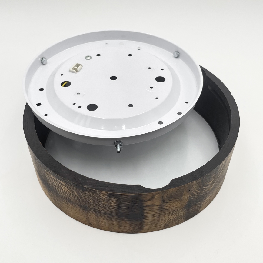 Plafoniera OAK SMOKY 1xE27/15W/230V ø 27,5 cm quercia/marrone scuro