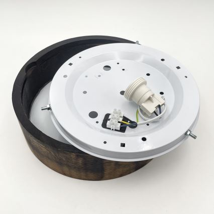 Plafoniera OAK SMOKY 1xE27/15W/230V ø 27,5 cm quercia/marrone scuro