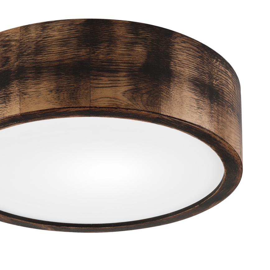 Plafoniera OAK SMOKY 1xE27/15W/230V ø 27,5 cm quercia/marrone scuro