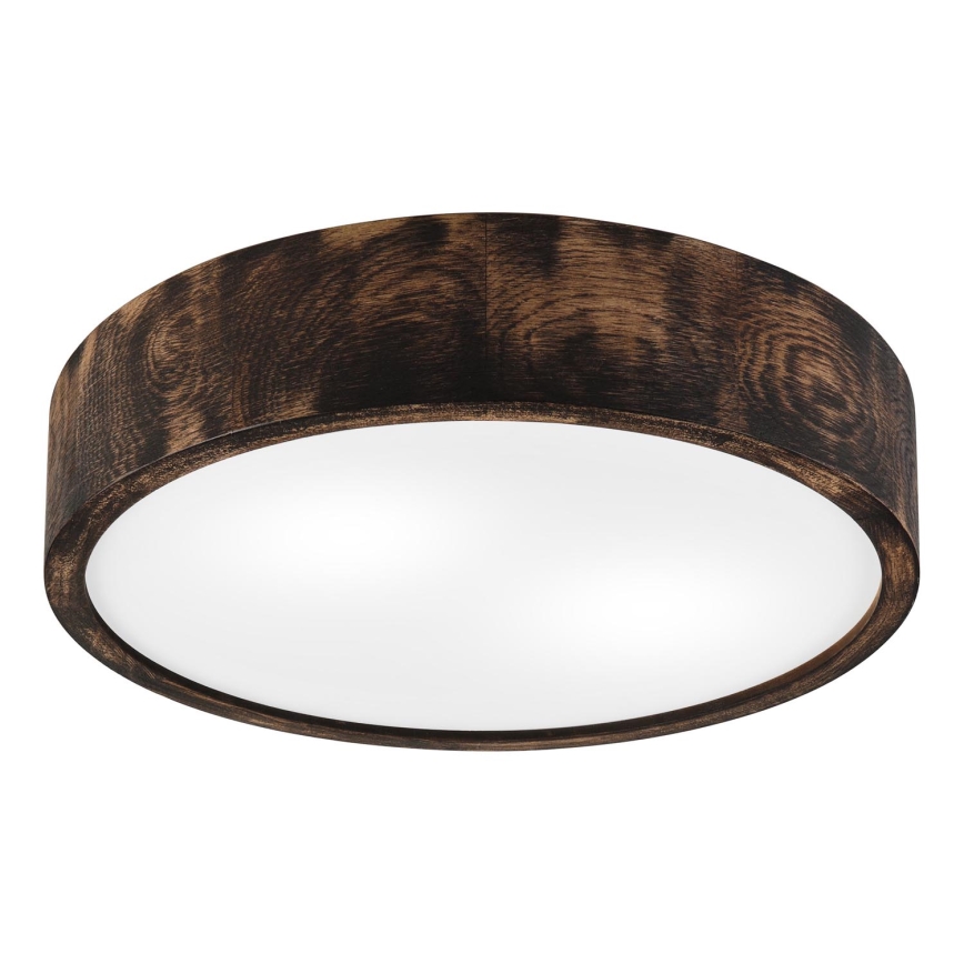 Plafoniera OAK SMOKY 2xE27/15W/230V ø 37,5 cm quercia/marrone scuro