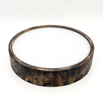 Plafoniera OAK SMOKY 2xE27/15W/230V ø 37,5 cm quercia/marrone scuro