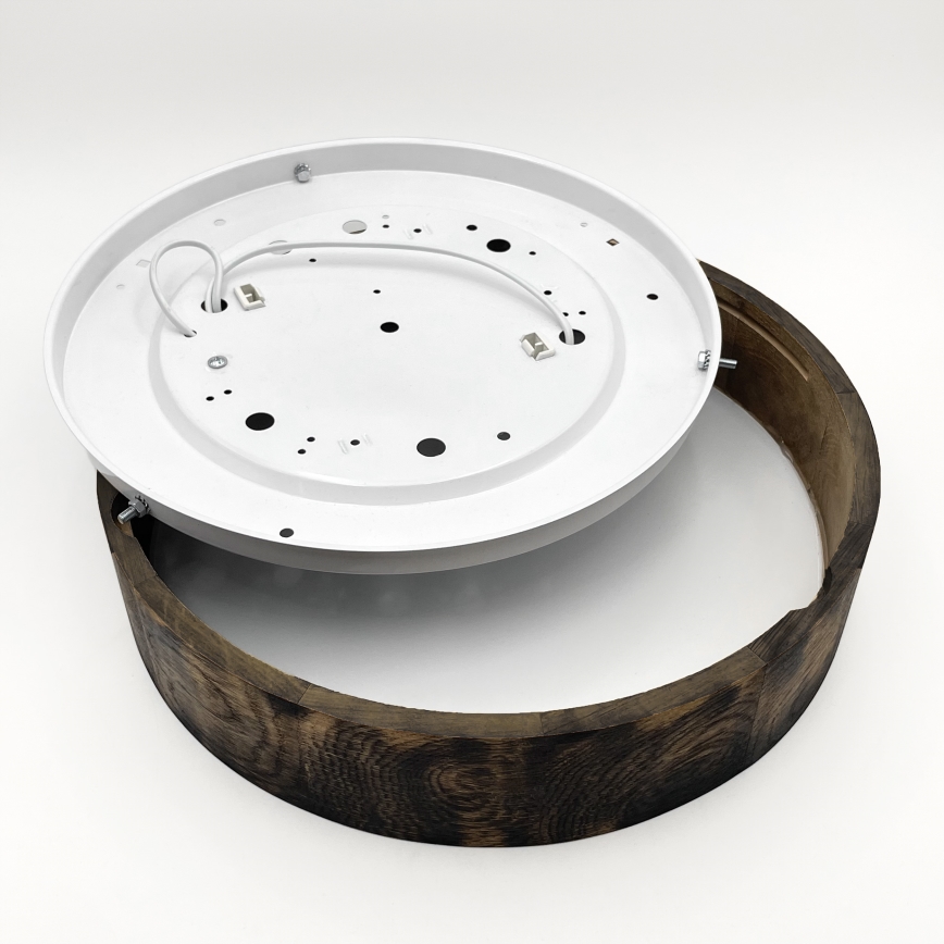 Plafoniera OAK SMOKY 2xE27/15W/230V ø 37,5 cm quercia/marrone scuro