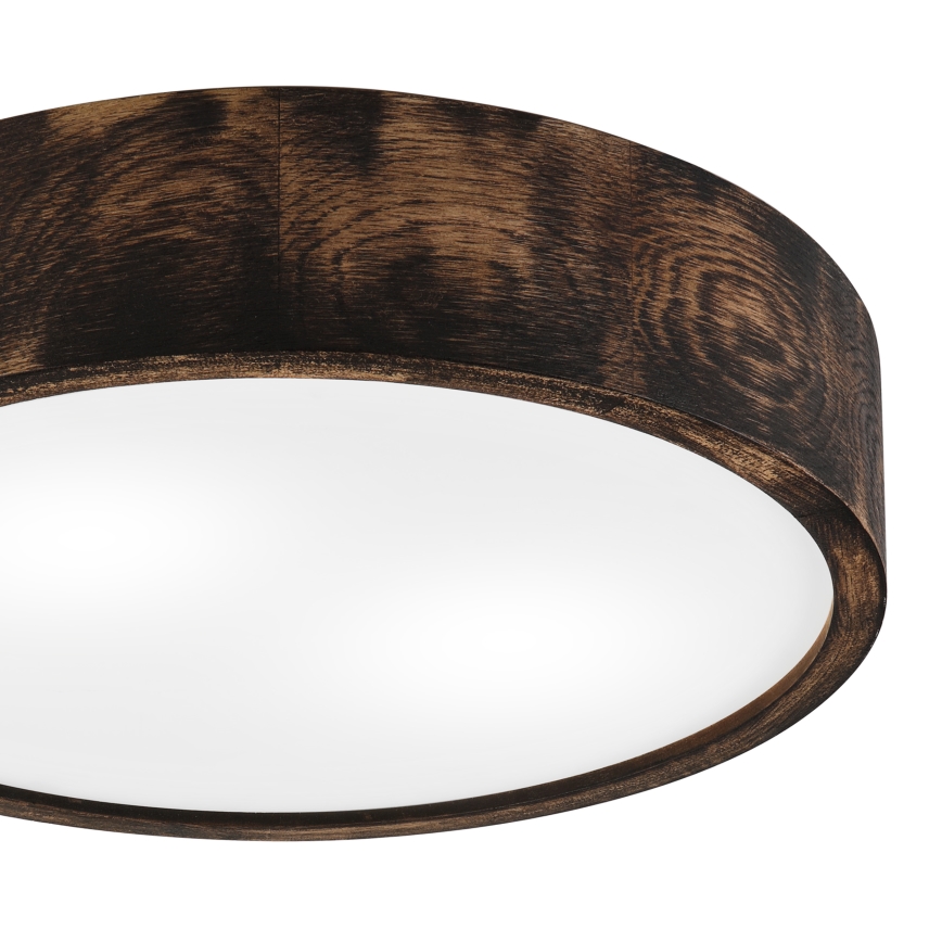 Plafoniera OAK SMOKY 2xE27/15W/230V ø 37,5 cm quercia/marrone scuro