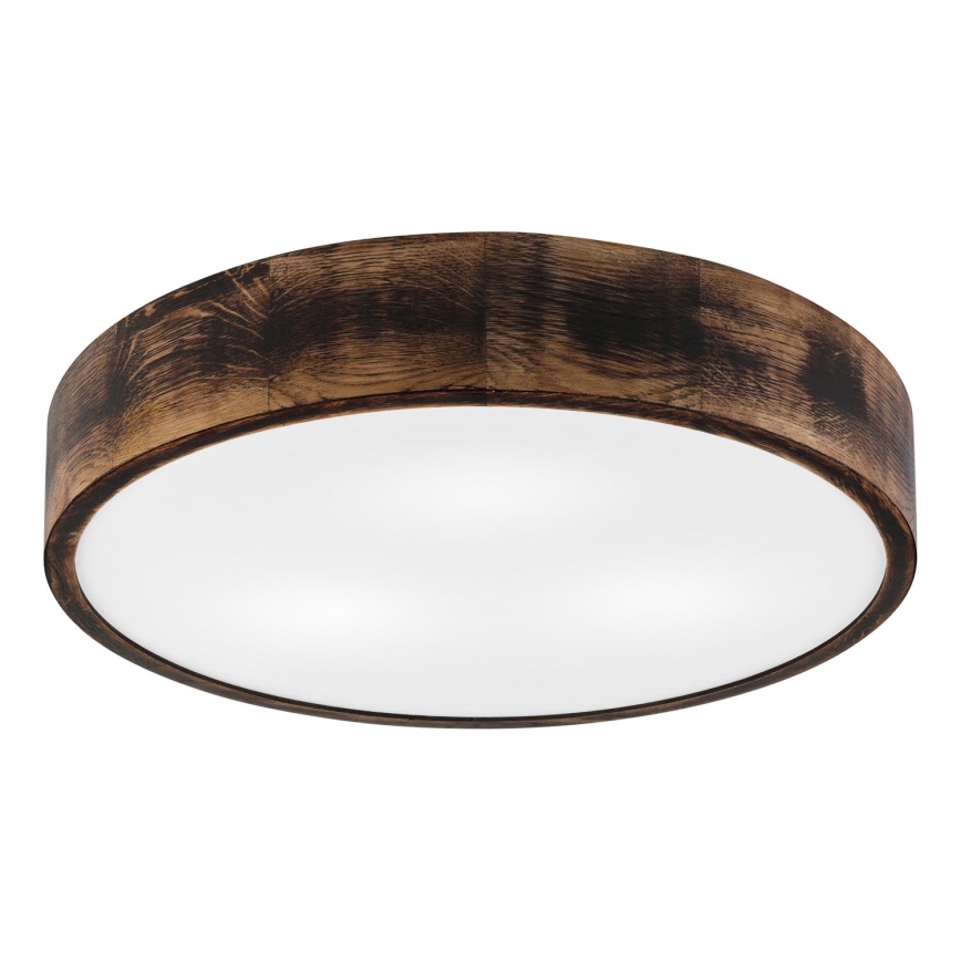 Plafoniera OAK SMOKY 3xE27/15W/230V ø 47,5 cm quercia/marrone scuro
