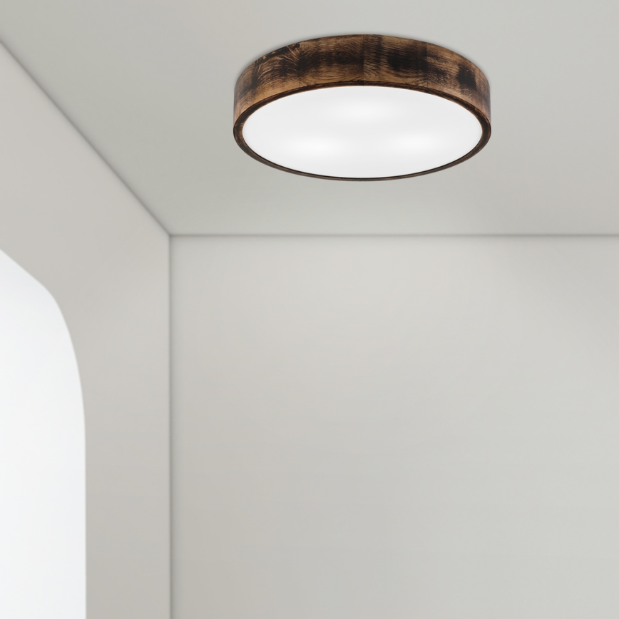 Plafoniera OAK SMOKY 3xE27/15W/230V ø 47,5 cm quercia/marrone scuro