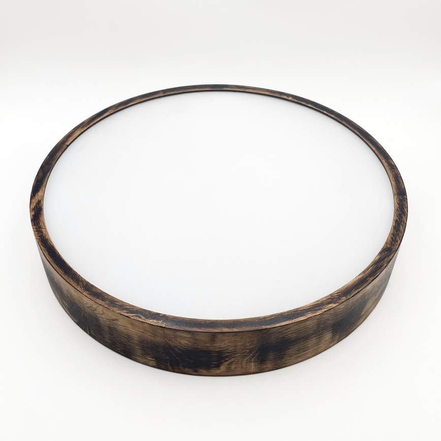 Plafoniera OAK SMOKY 3xE27/15W/230V ø 47,5 cm quercia/marrone scuro