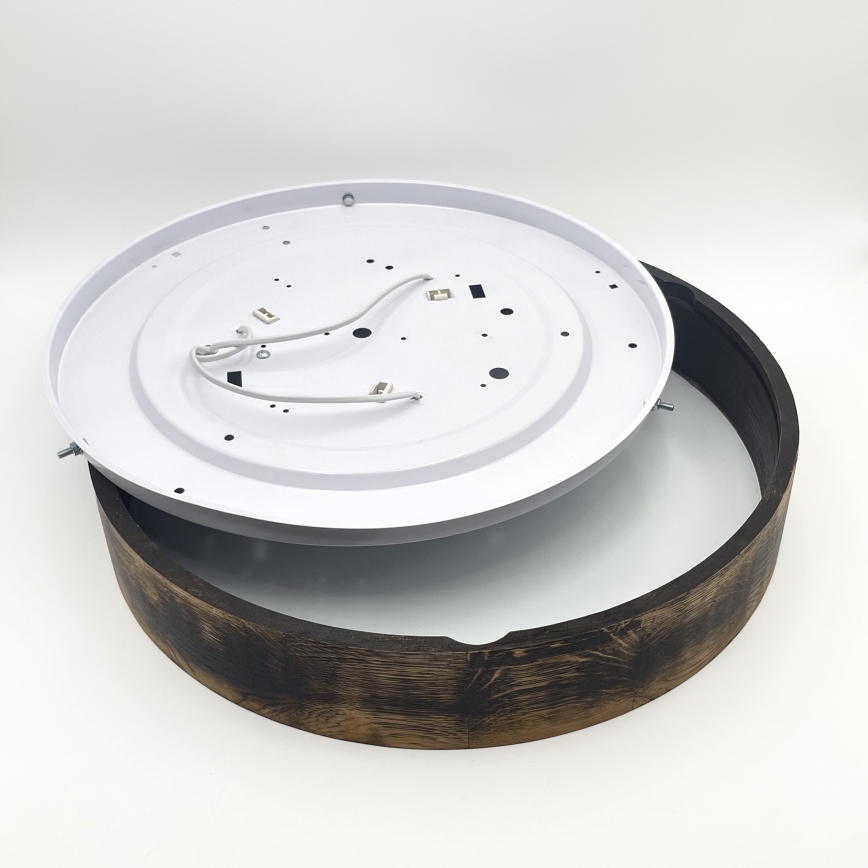 Plafoniera OAK SMOKY 3xE27/15W/230V ø 47,5 cm quercia/marrone scuro