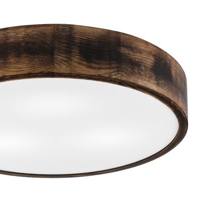 Plafoniera OAK SMOKY 3xE27/15W/230V ø 47,5 cm quercia/marrone scuro
