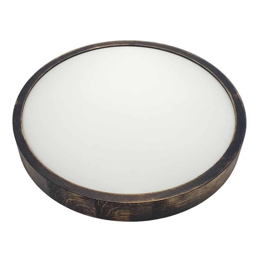 Plafoniera OAK SMOKY SLIM 2xE27/15W/230V Ø 37 cm rovere/marrone scuro