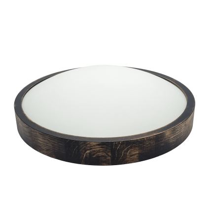 Plafoniera OAK SMOKY SLIM 2xE27/15W/230V Ø 37 cm rovere/marrone scuro