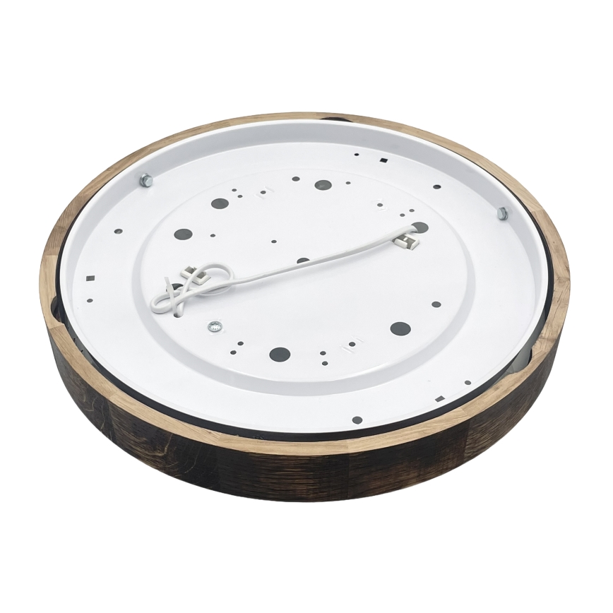 Plafoniera OAK SMOKY SLIM 2xE27/15W/230V Ø 37 cm rovere/marrone scuro