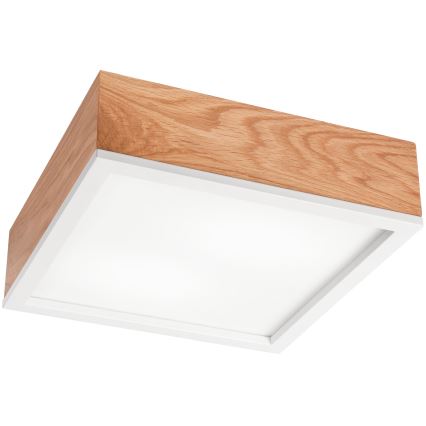 Plafoniera OAK SQUARE 2xE27/15W/230V 31x31 cm quercia/bianco