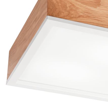 Plafoniera OAK SQUARE 2xE27/15W/230V 31x31 cm quercia/bianco