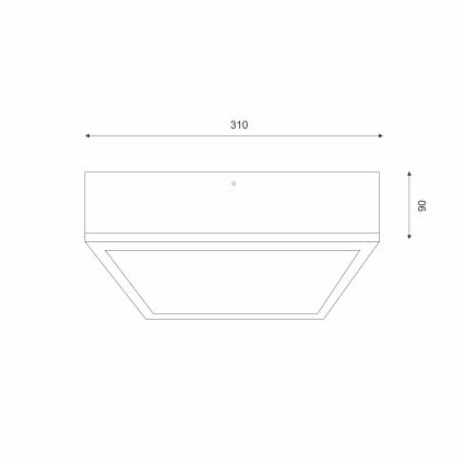 Plafoniera OAK SQUARE 2xE27/15W/230V 31x31 cm quercia/bianco