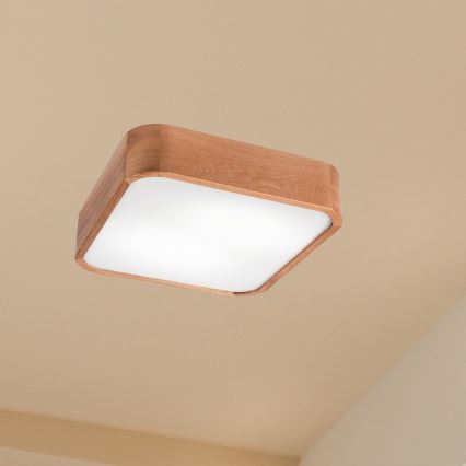 Plafoniera OAK SQUARE 2xE27/15W/230V 35x35 cm quercia