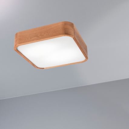 Plafoniera OAK SQUARE 2xE27/15W/230V 35x35 cm quercia