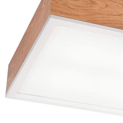 Plafoniera OAK SQUARE 4xE27/15W/230V 39x39 cm quercia/bianco