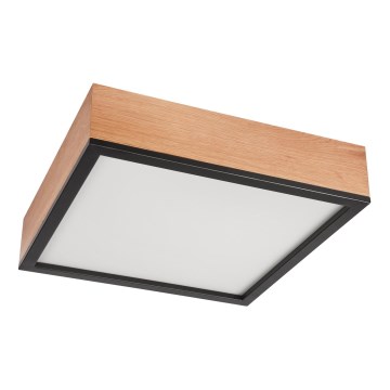 Plafoniera OAK SQUARE 4xE27/15W/230V 39x39 cm quercia/nero