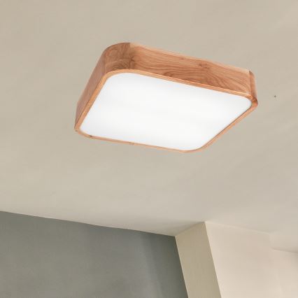 Plafoniera OAK SQUARE 4xE27/15W/230V 45x45 cm quercia