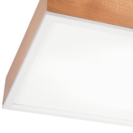 Plafoniera OAK SQUARE 4xE27/15W/230V 48x48 cm quercia/bianco