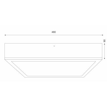 Plafoniera OAK SQUARE 4xE27/15W/230V 48x48 cm quercia/bianco