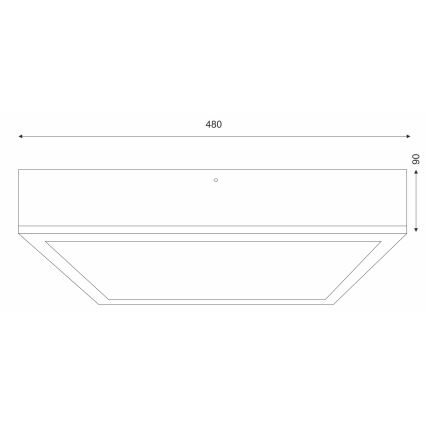 Plafoniera OAK SQUARE 4xE27/15W/230V 48x48 cm quercia/nero