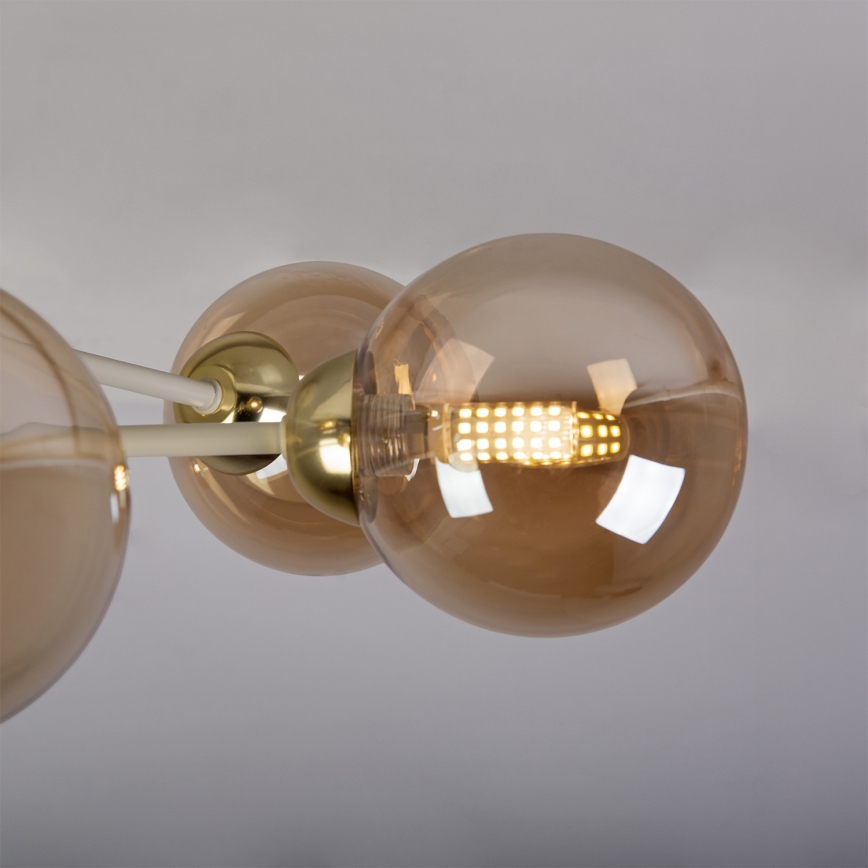 Plafoniera OBSIDIAN 6xG9/10W/230V crema/oro/beige fumé