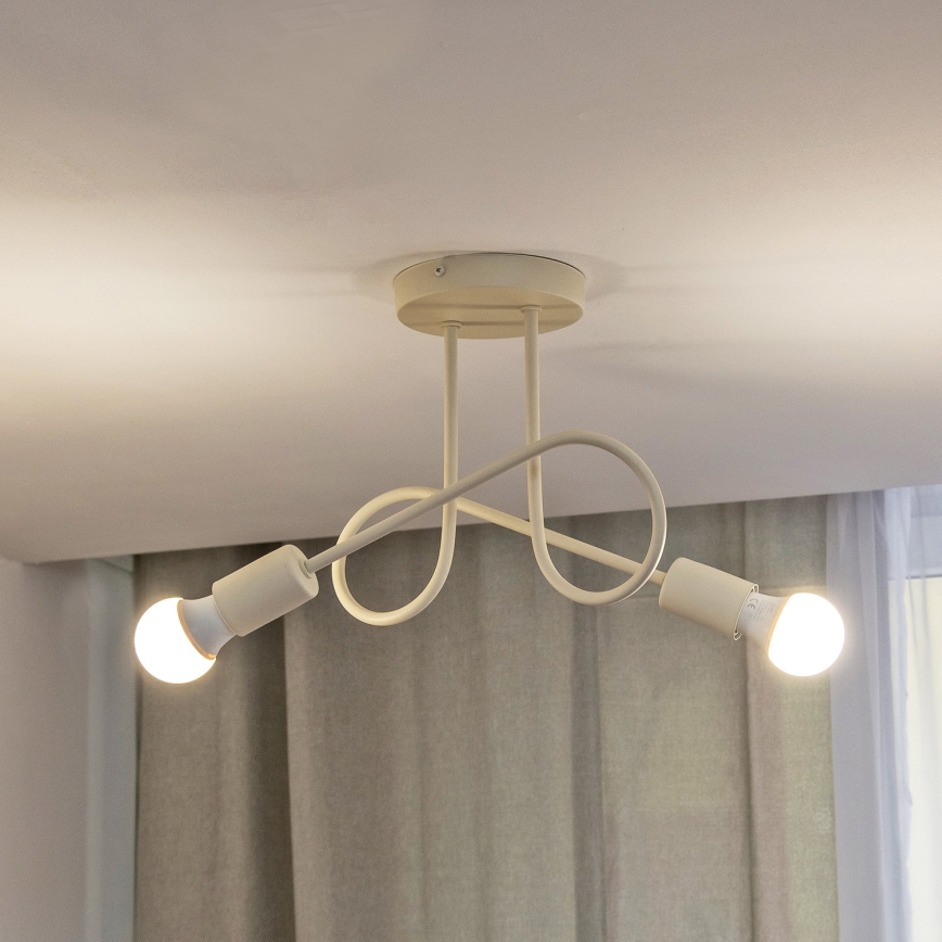 Plafoniera OXFORD 2xE27/15W/230V, colore crema