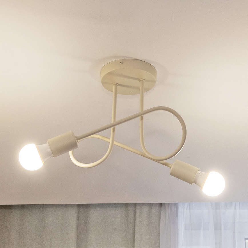 Plafoniera OXFORD 2xE27/15W/230V, colore crema