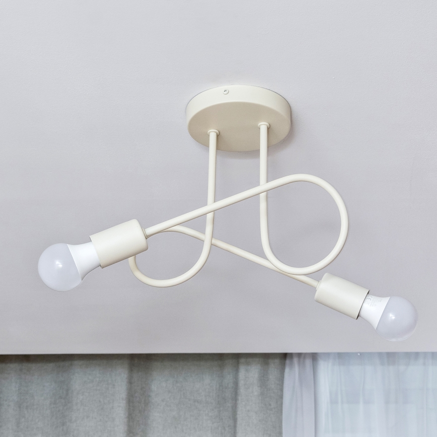 Plafoniera OXFORD 2xE27/15W/230V, colore crema