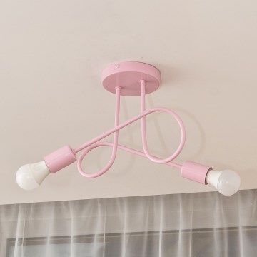 Plafoniera OXFORD 2xE27/15W/230V rosa