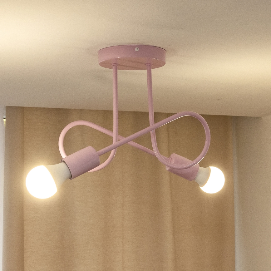 Plafoniera OXFORD 2xE27/15W/230V rosa