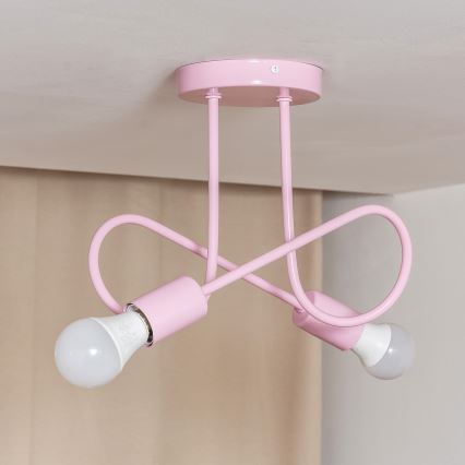 Plafoniera OXFORD 2xE27/15W/230V rosa