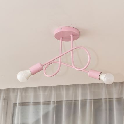 Plafoniera OXFORD 2xE27/15W/230V rosa