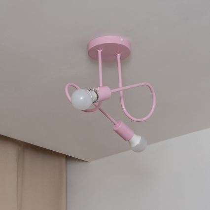 Plafoniera OXFORD 2xE27/15W/230V rosa
