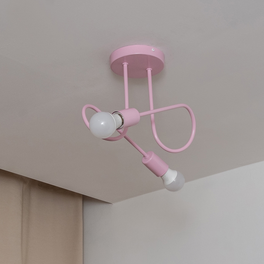 Plafoniera OXFORD 2xE27/15W/230V rosa