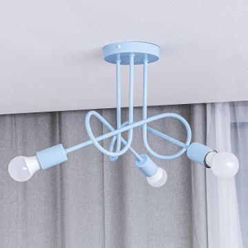 Plafoniera OXFORD 3xE27/15W/230V blu