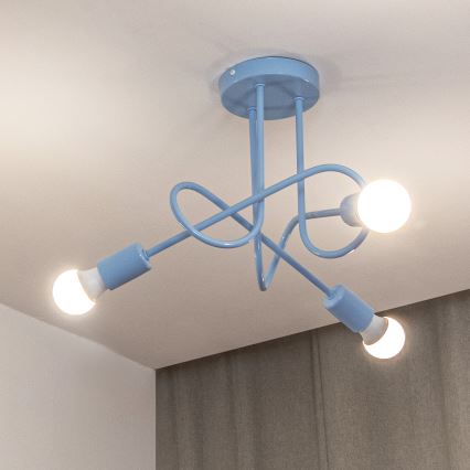 Plafoniera OXFORD 3xE27/15W/230V blu