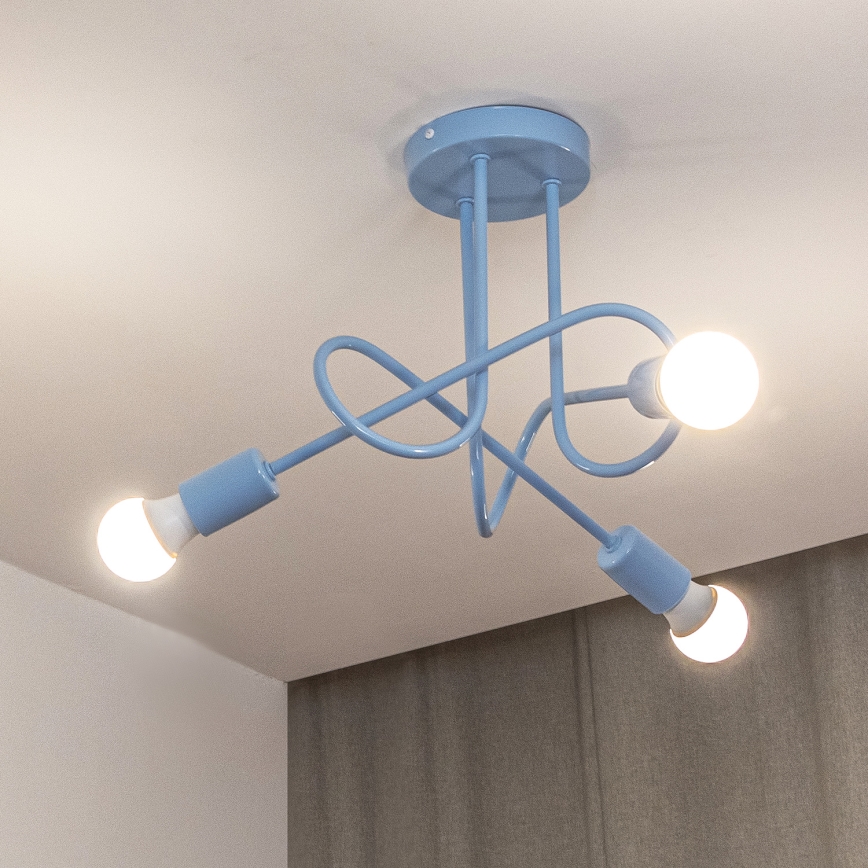 Plafoniera OXFORD 3xE27/15W/230V blu