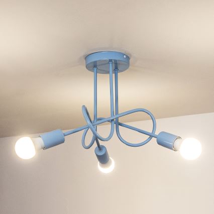 Plafoniera OXFORD 3xE27/15W/230V blu